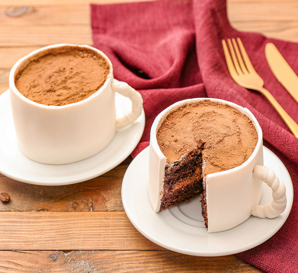 Deceptive coffee cup which is really a cake