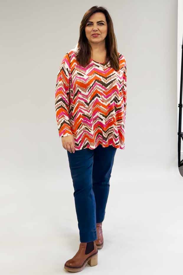 KJ Brand zig zag top - multi