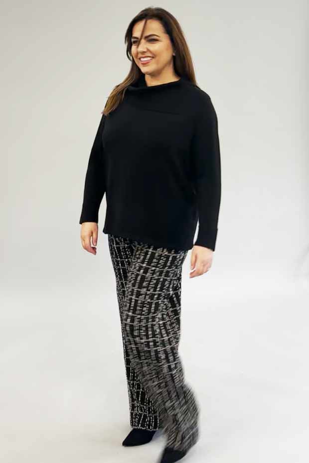 Via Appia split cowl jumper - black