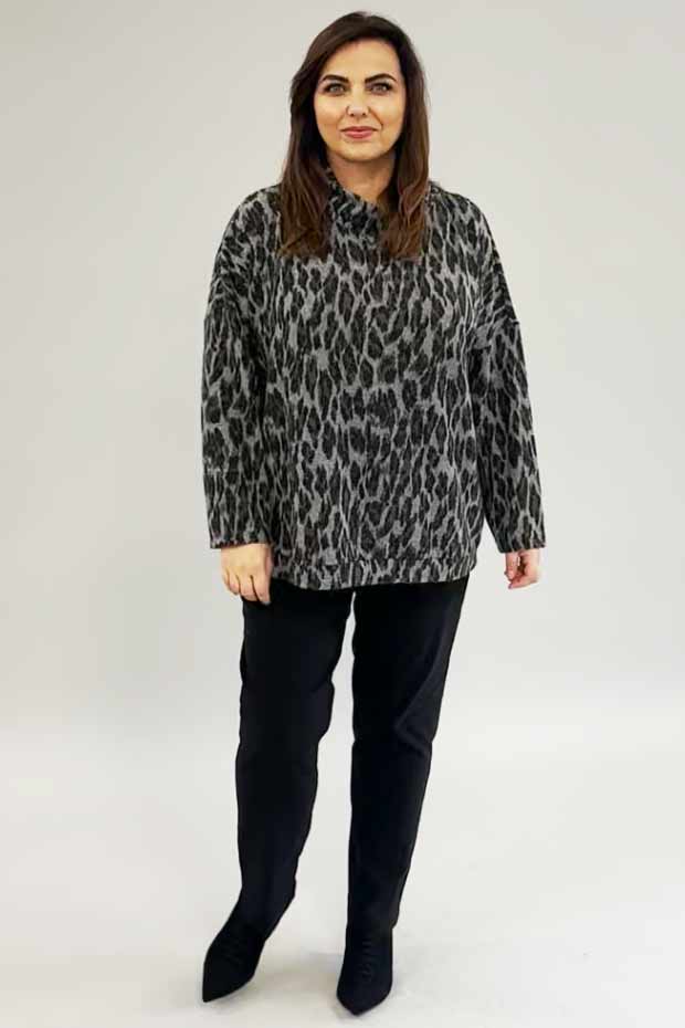 Via Appia animal print cowl top