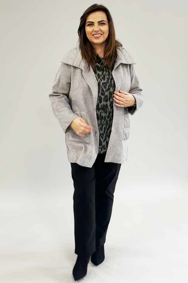 Via Appia popper jacket - silver grey