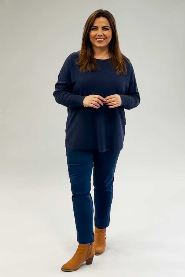 Wasabi Samanda 1 button back jumper - blue iris