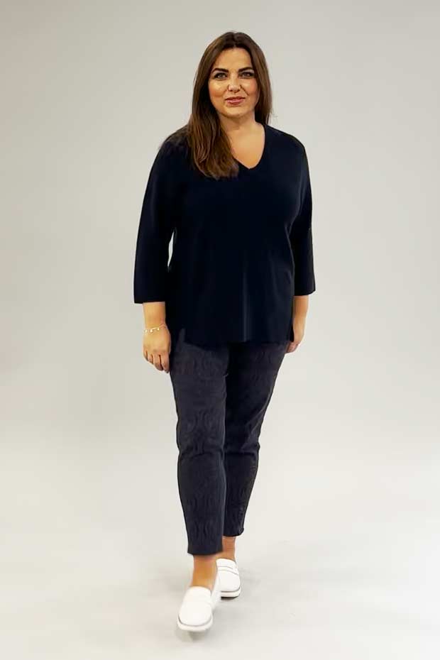 Via Appia cotton jumper - navy