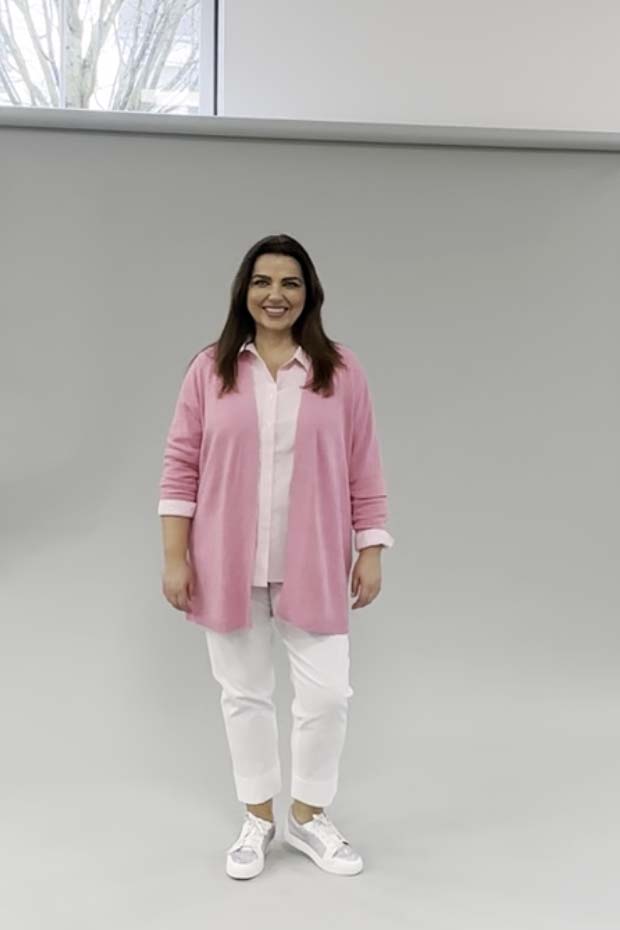 Via Appia edge to edge cardi - rose pink