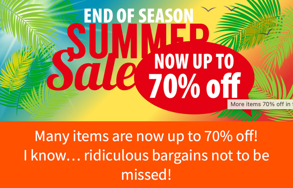 More 70% Sale Items Added