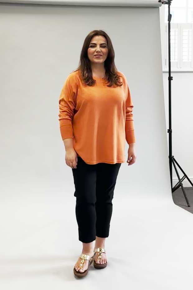 Wasabi Samanda 1 button back jumper - papaya melange