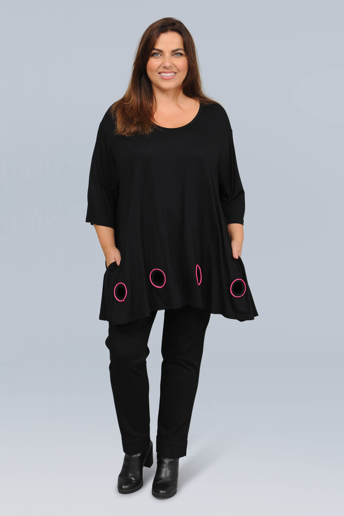 AKH Thea top - black/fuchsia