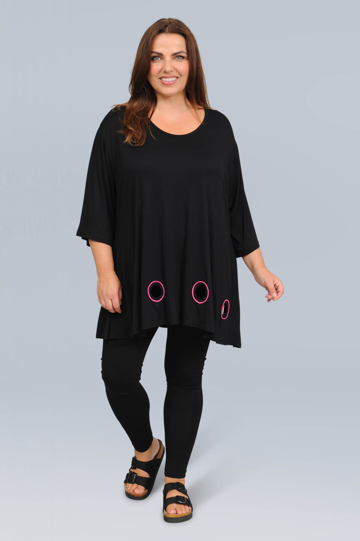 AKH Thea top - black/fuchsia