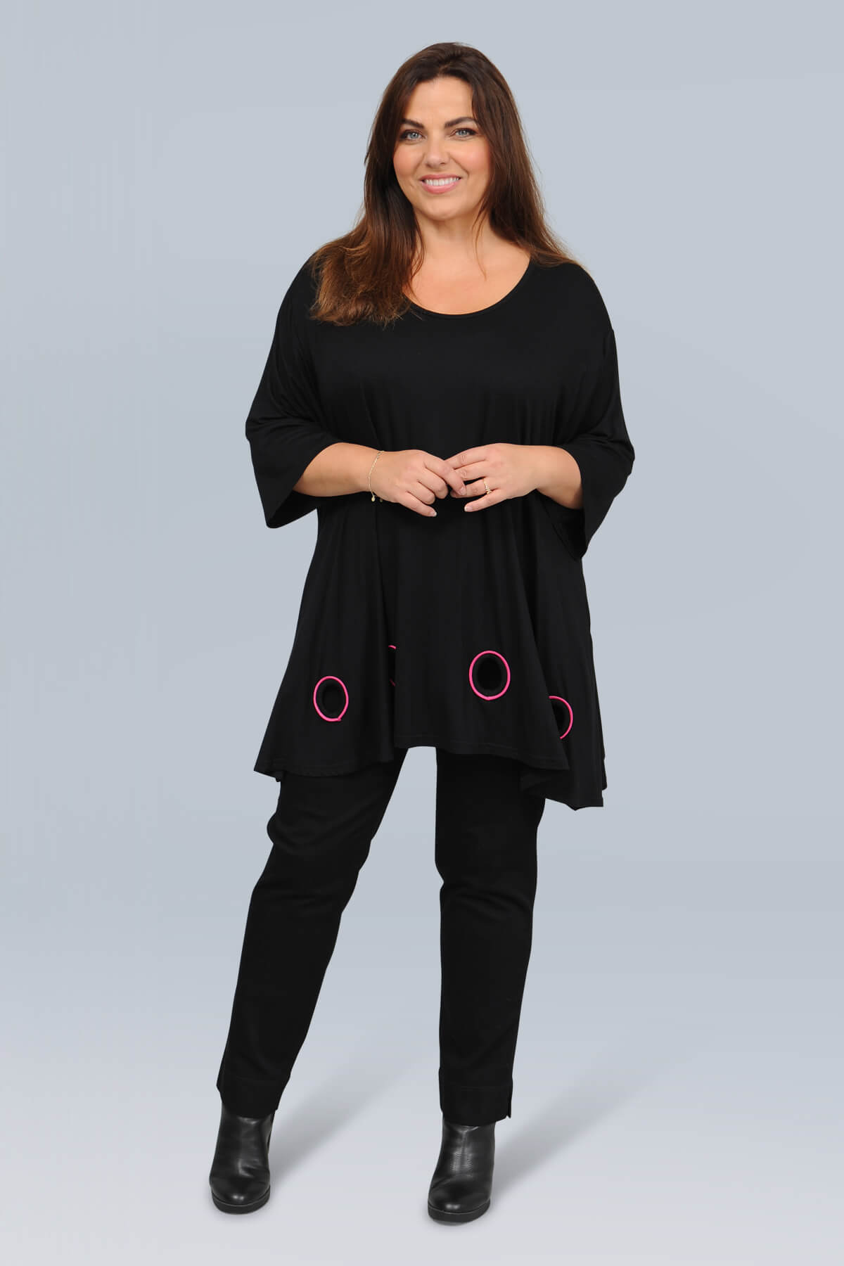 AKH Thea top - black/fuchsia