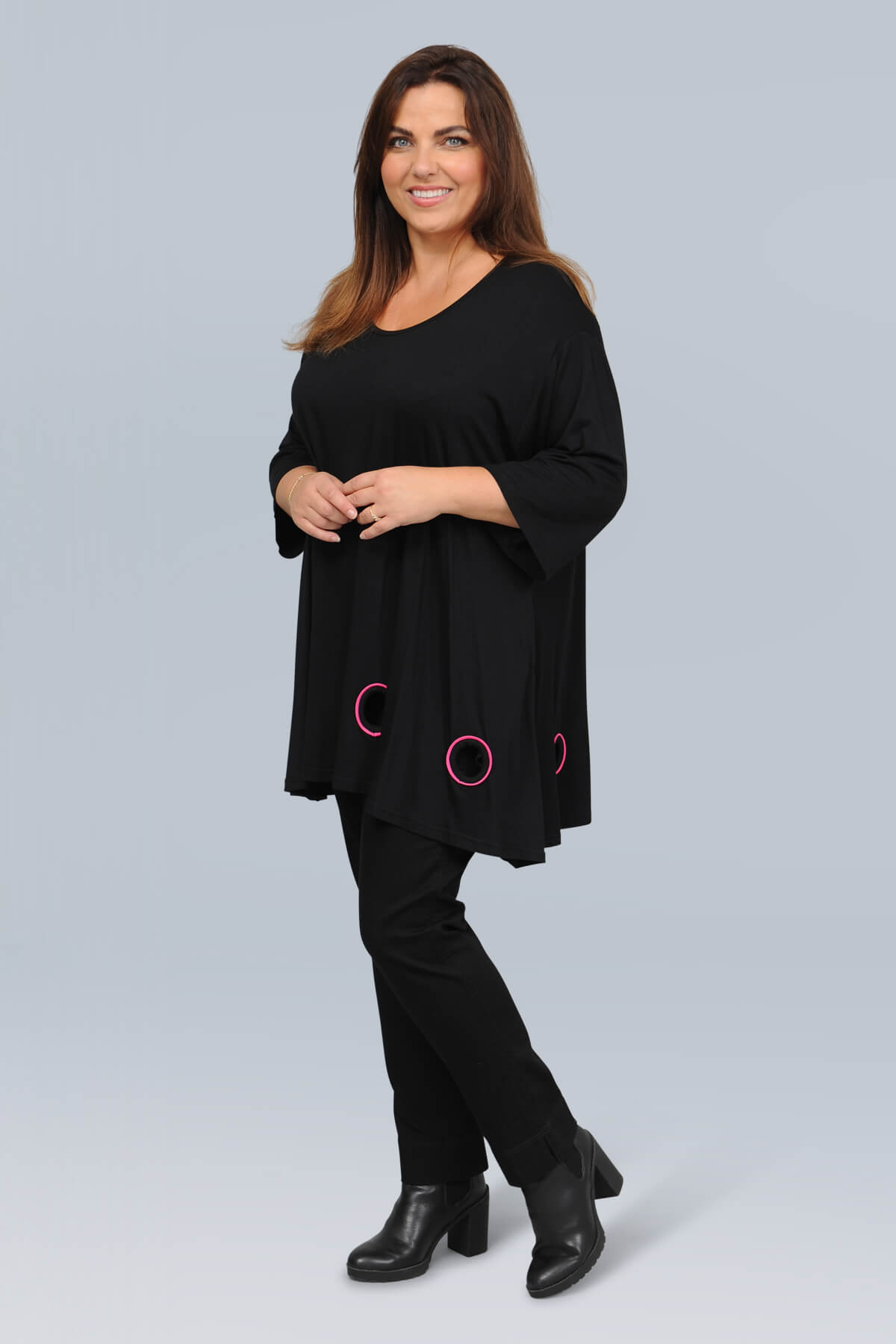 AKH Thea top - black/fuchsia