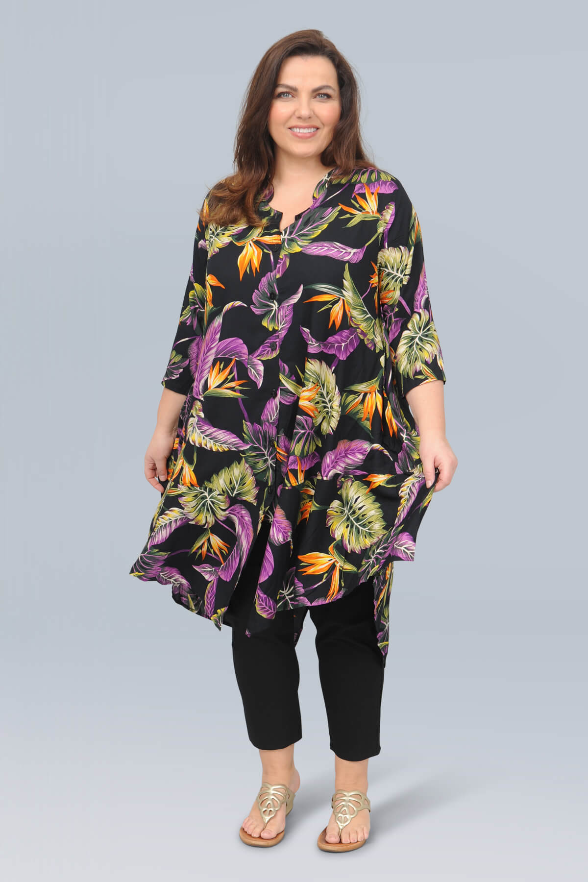 Angel Circle asymmetrical jacket - tropical