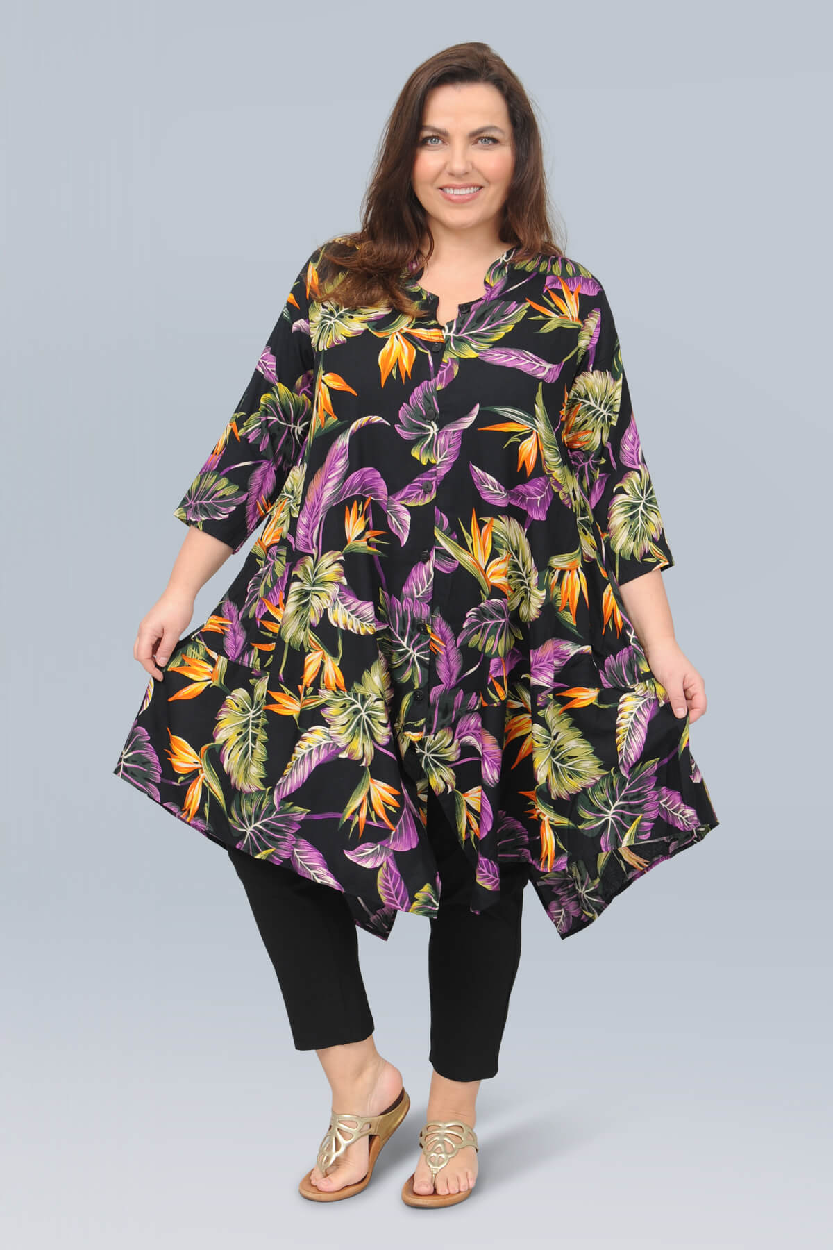 Angel Circle asymmetrical jacket - tropical