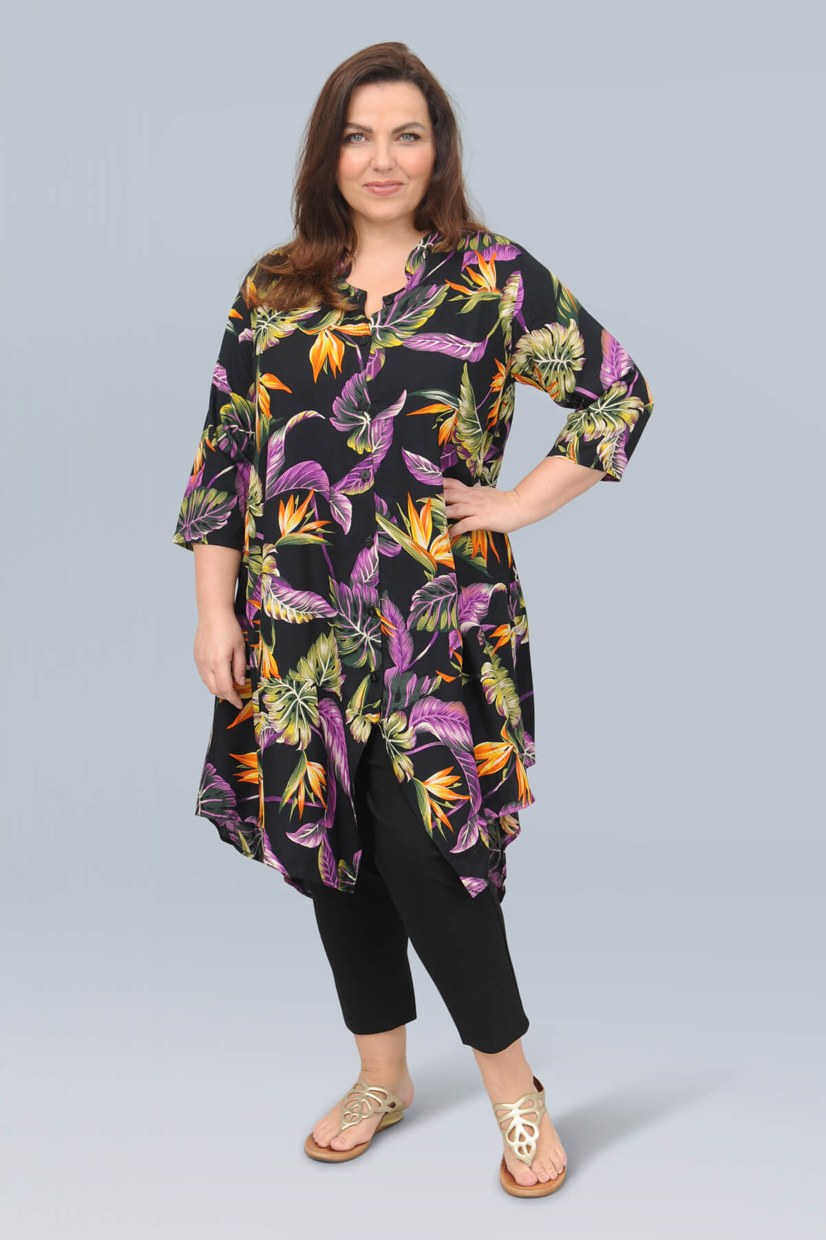 Angel Circle asymmetrical jacket - tropical