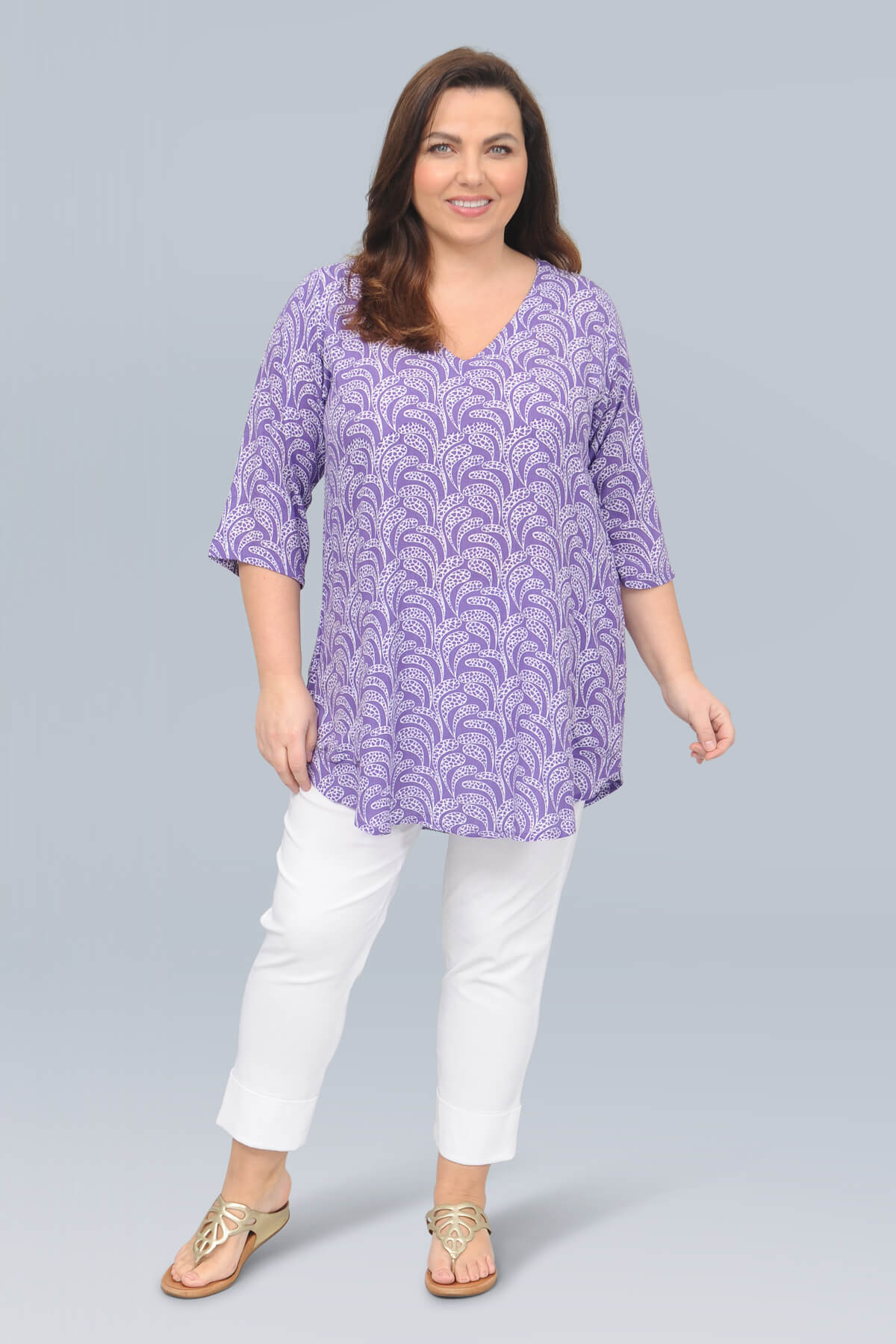 Angel Circle paisley tunic – purple/white | Bakou