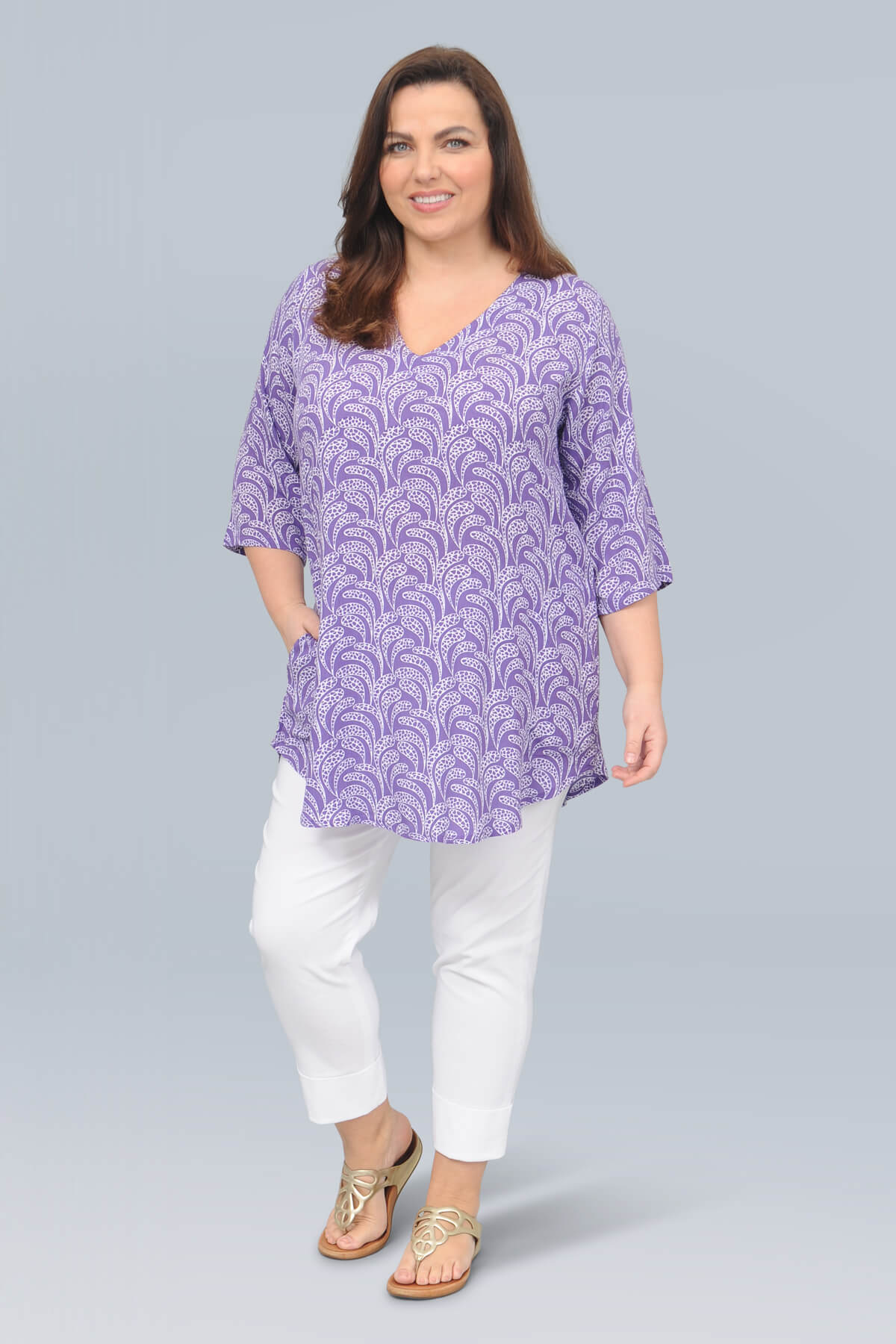 Angel Circle paisley tunic – raspberry/white | Bakou