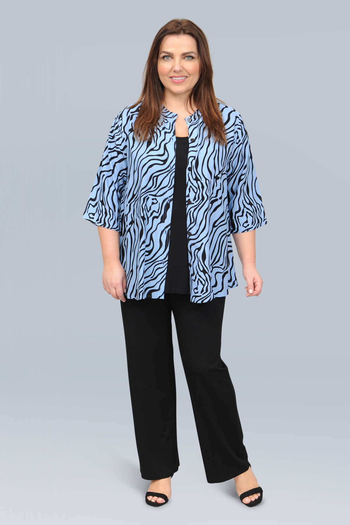 Angel Circle short squiggle shirt - blue