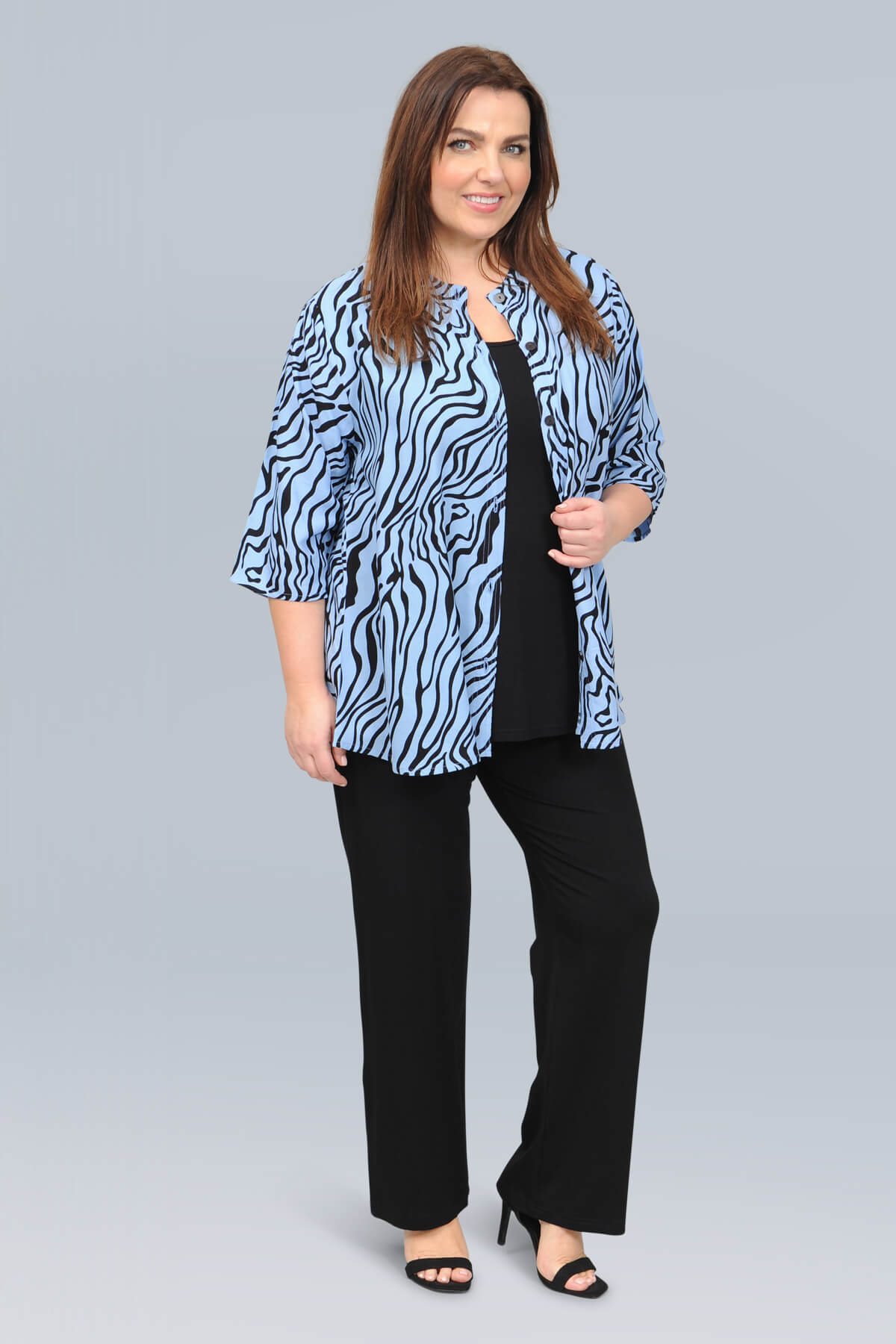 Angel Circle short squiggle shirt - blue