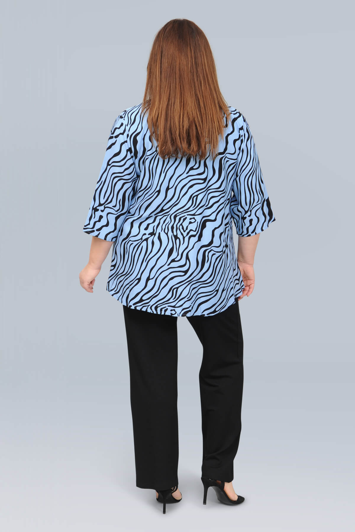 Angel Circle short squiggle shirt - blue