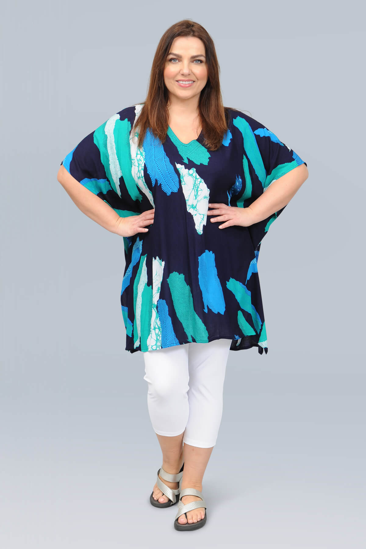 Angel Circle square poncho - splash print