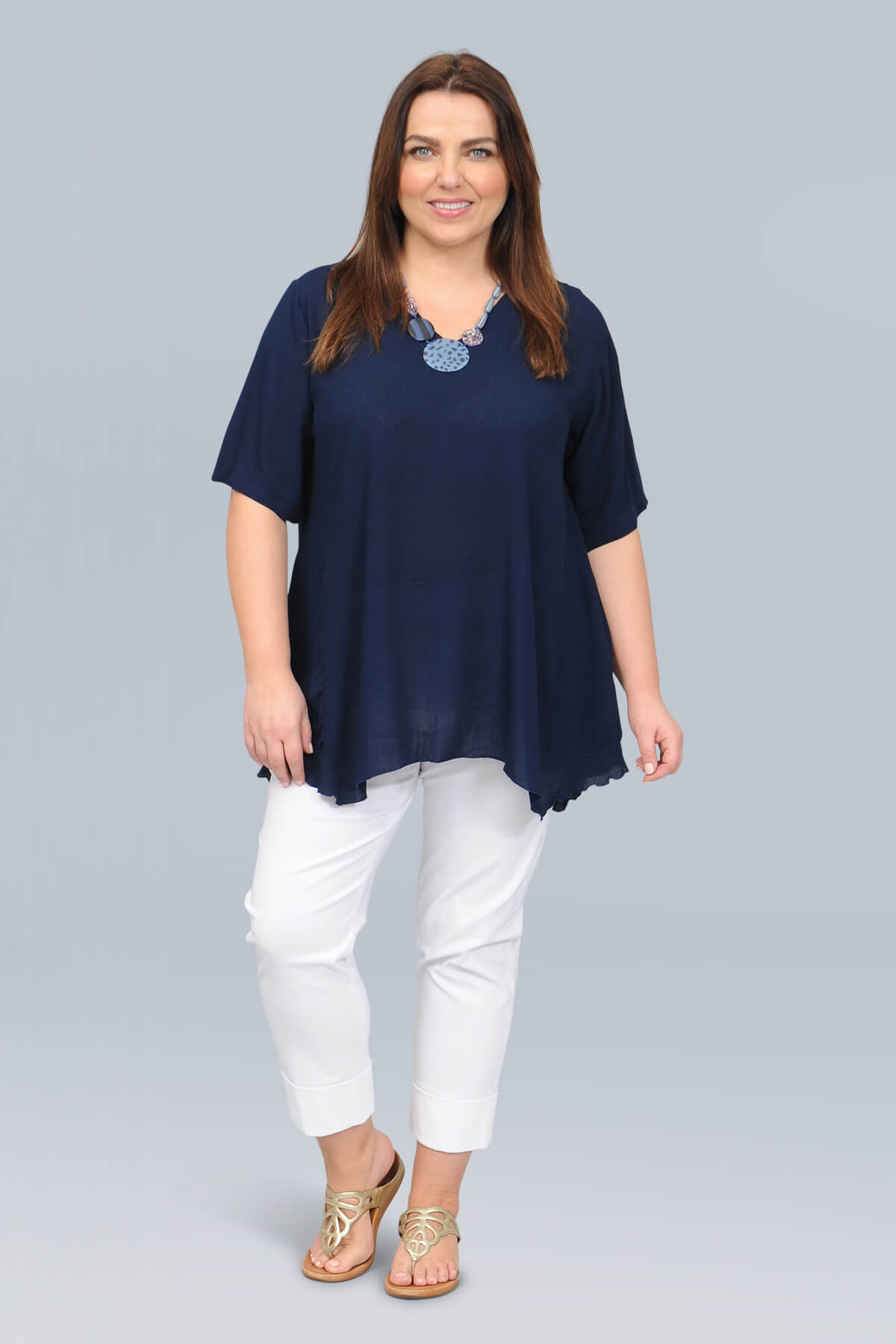 Angel Circle swing t-shirt - navy