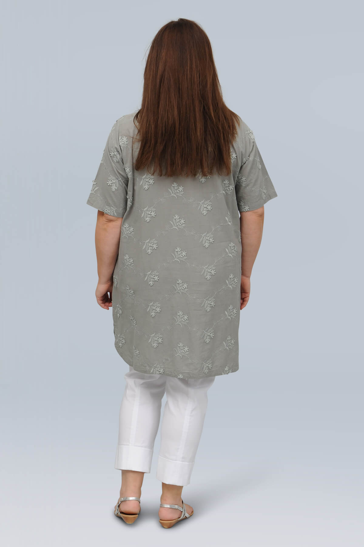 Ciso applique tunic - dried sage