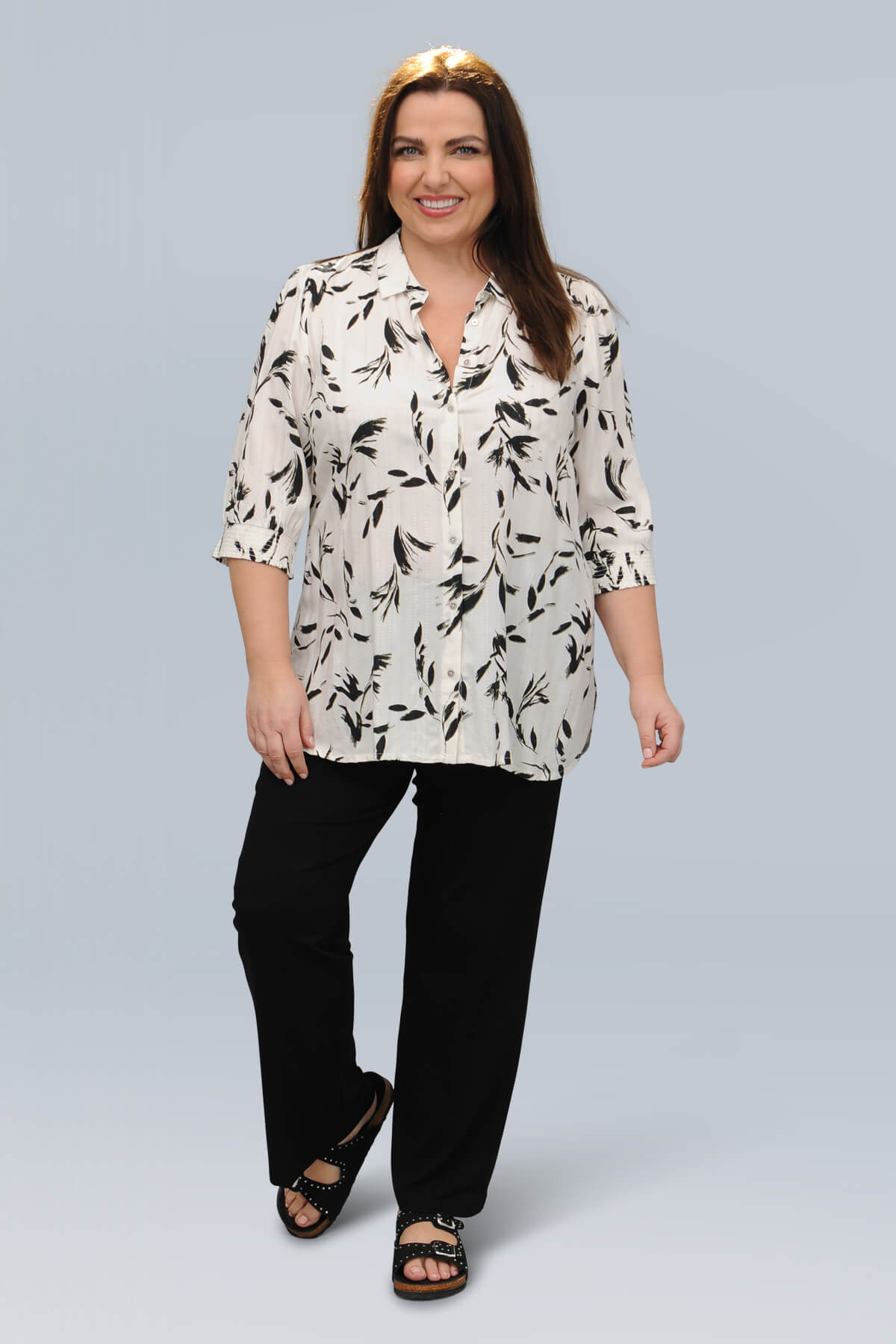 Ciso floral shirt - black/ecru