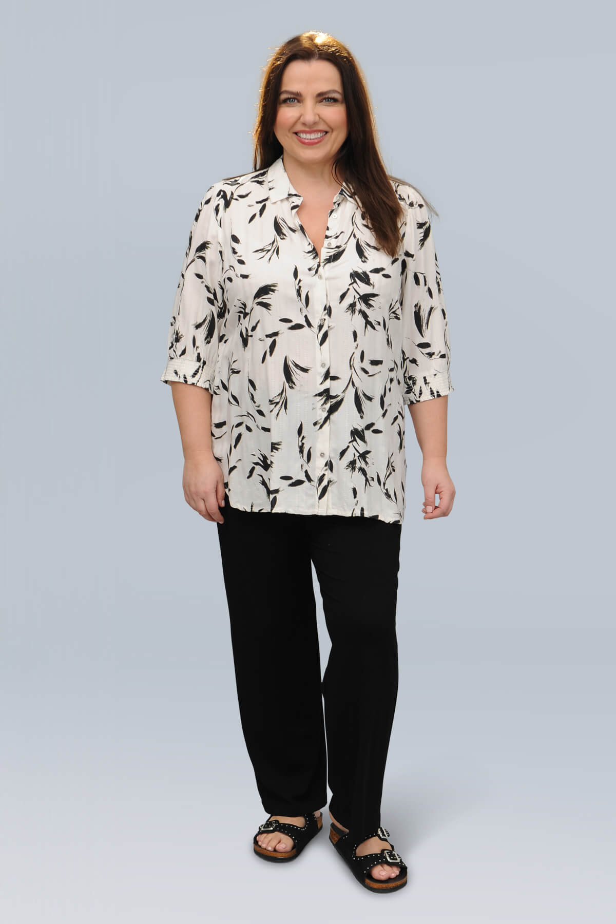 Ciso floral shirt - black/ecru