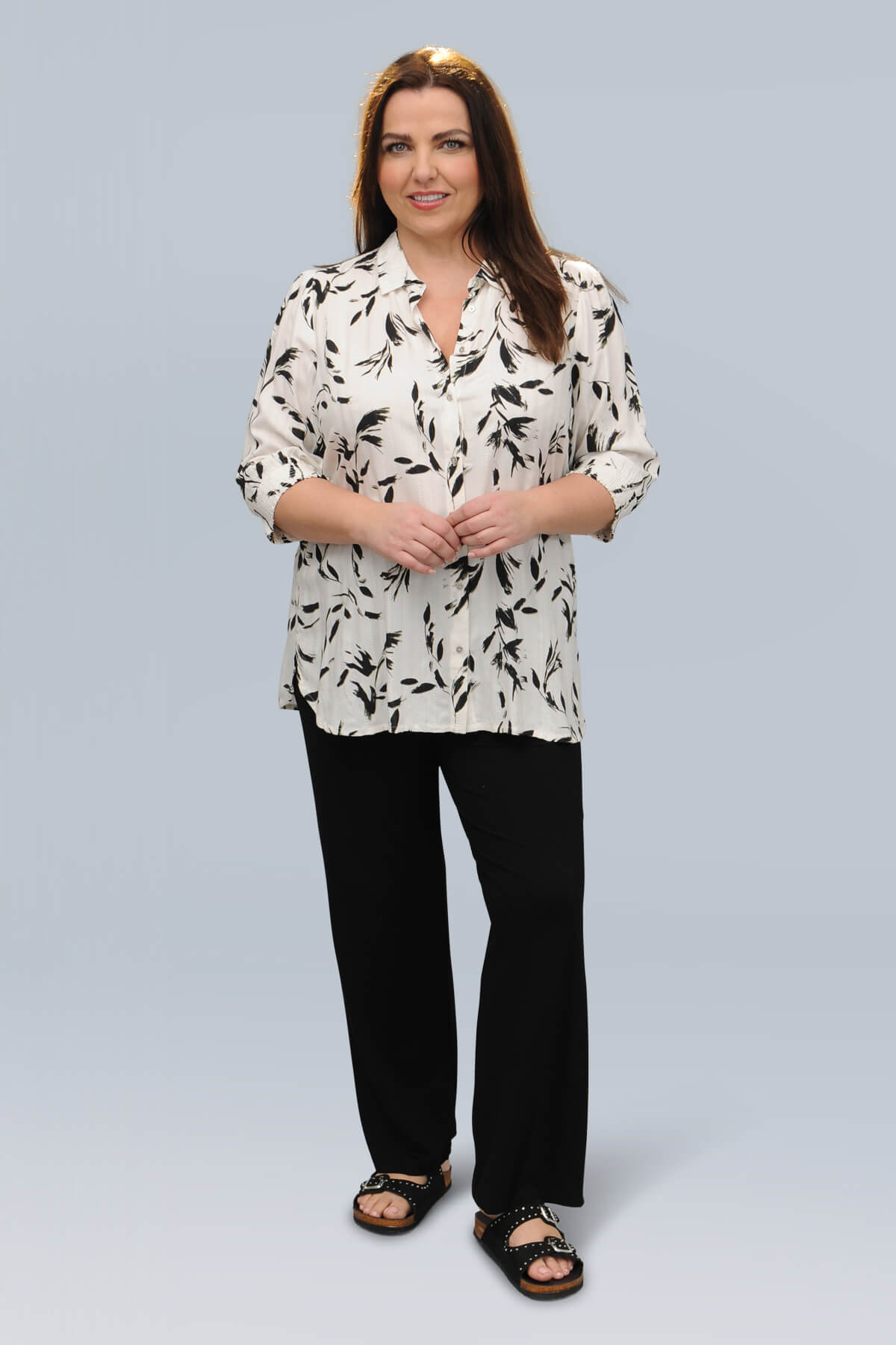 Ciso floral shirt - black/ecru