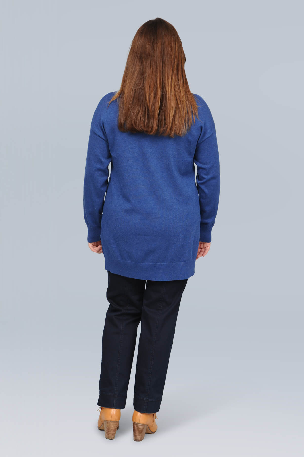 Ciso v neck jumper - estate blue melange