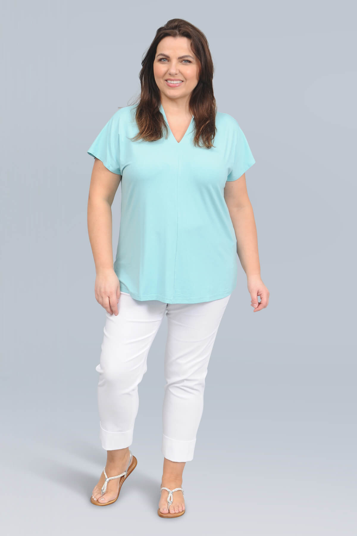 Ciso batwing t-shirt - dusty turquoise