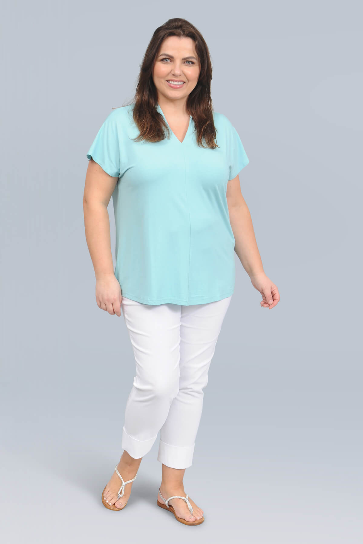 Ciso batwing t-shirt - dusty turquoise