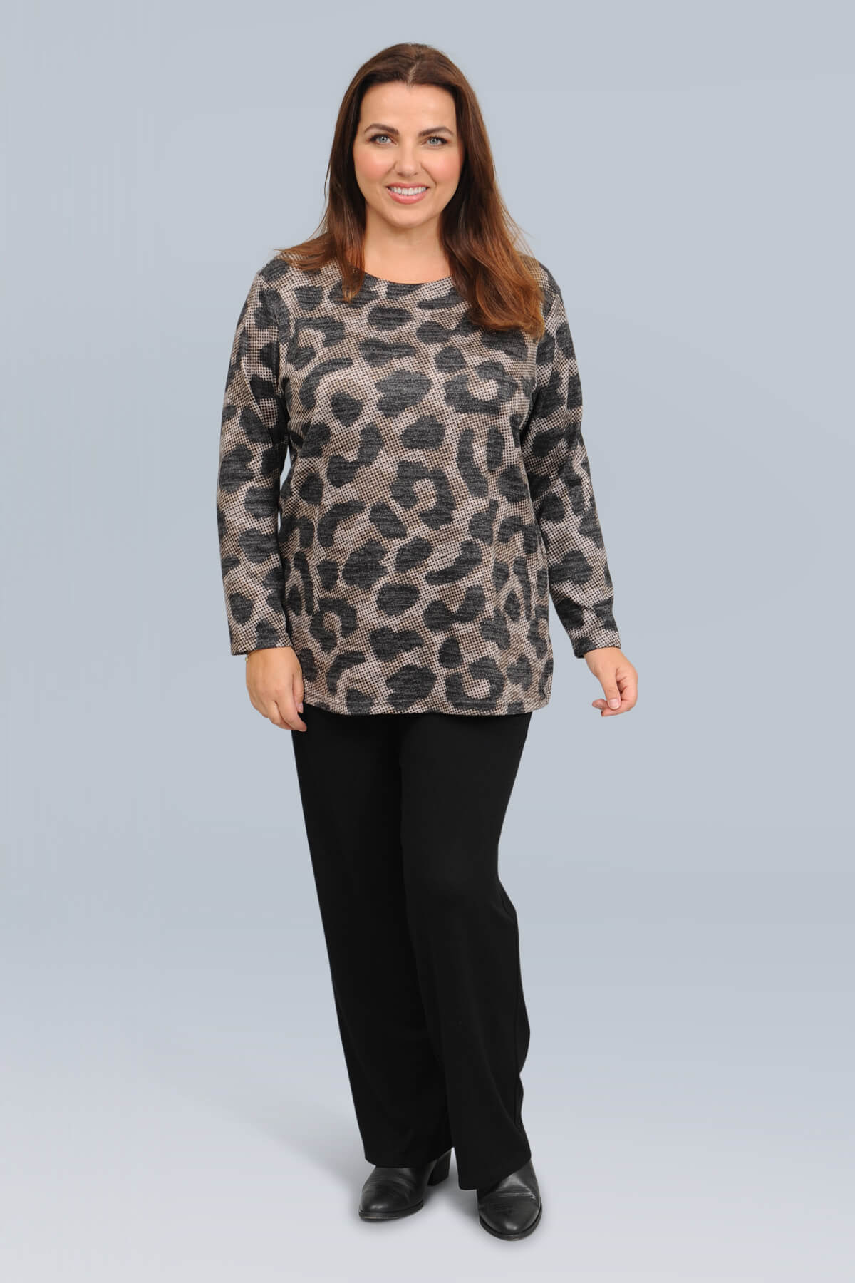 Doris Streich animal print dotty top