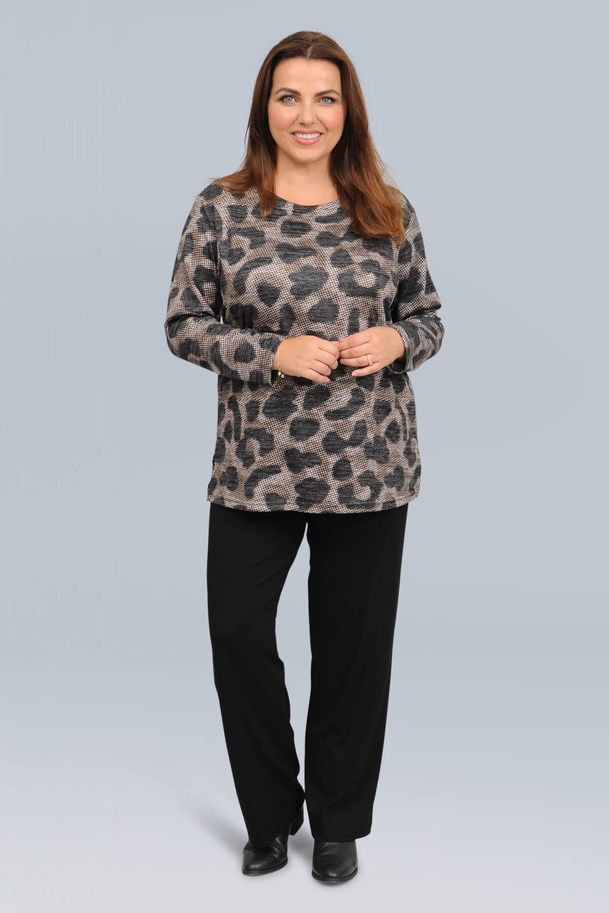 Doris Streich animal print dotty top