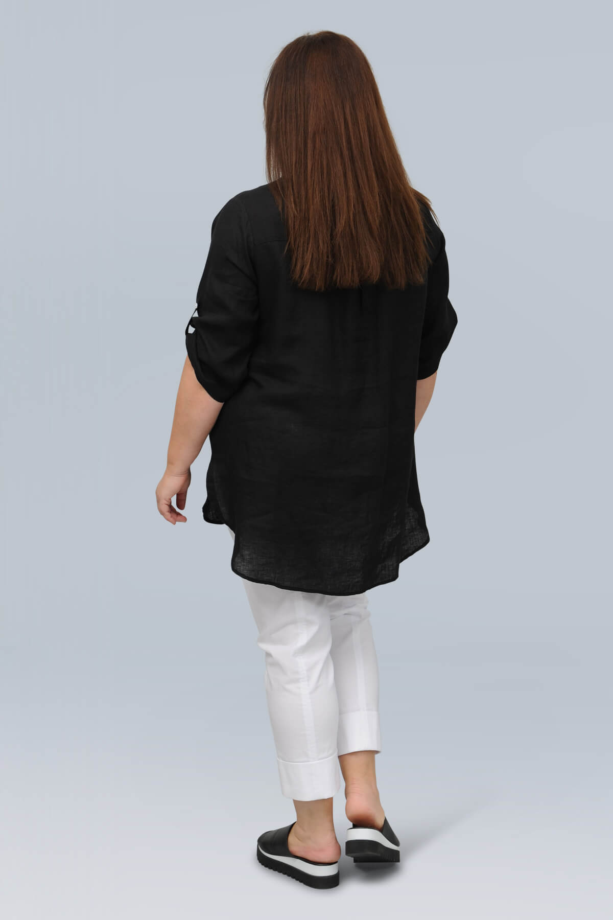 Doris Streich long linen shirt - black