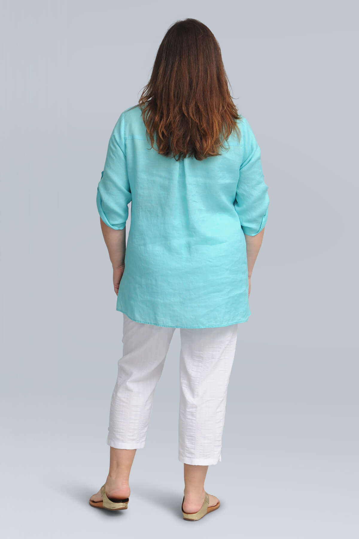 Doris Streich linen tunic - turquoise