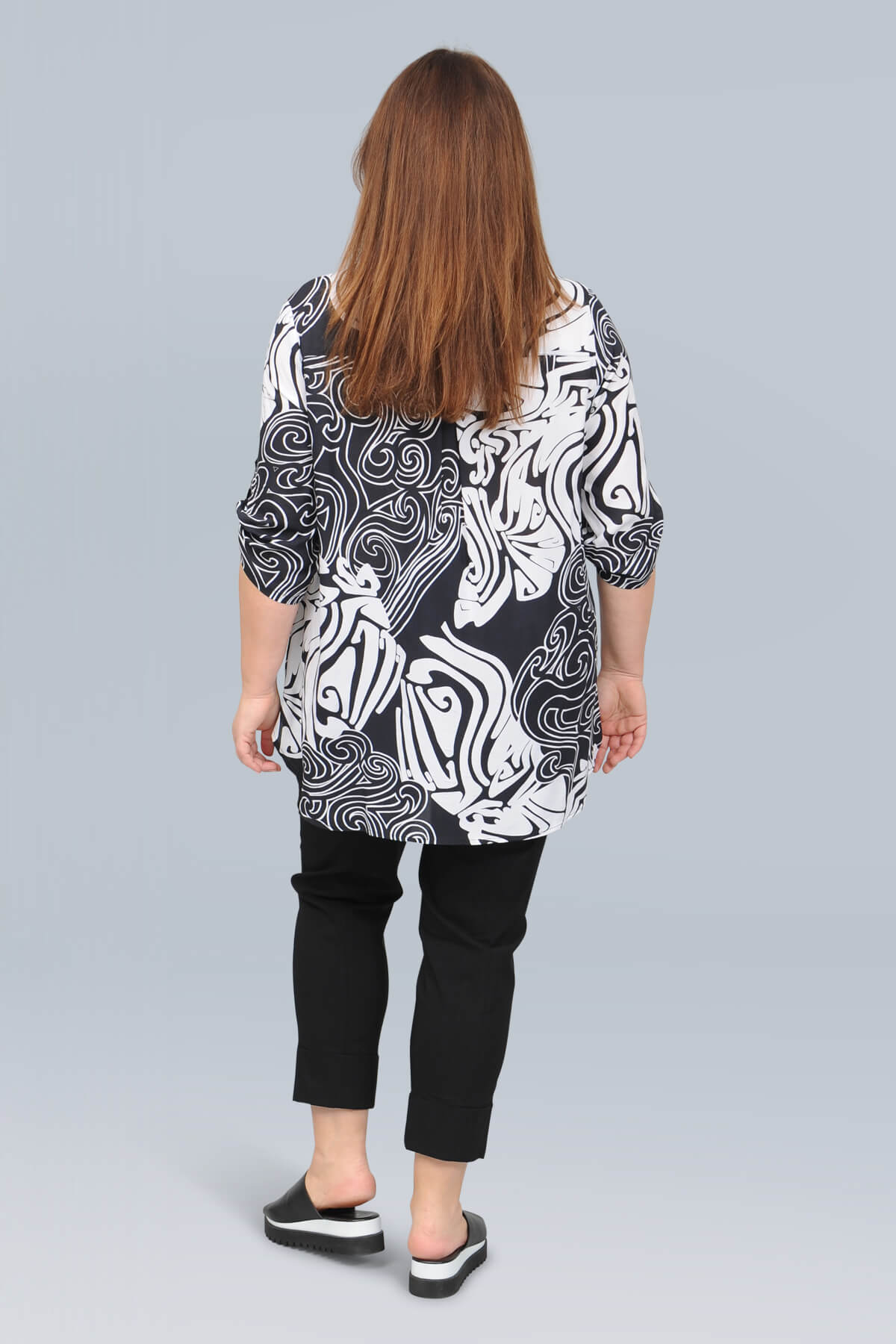 Doris Streich swirl tunic - black/white