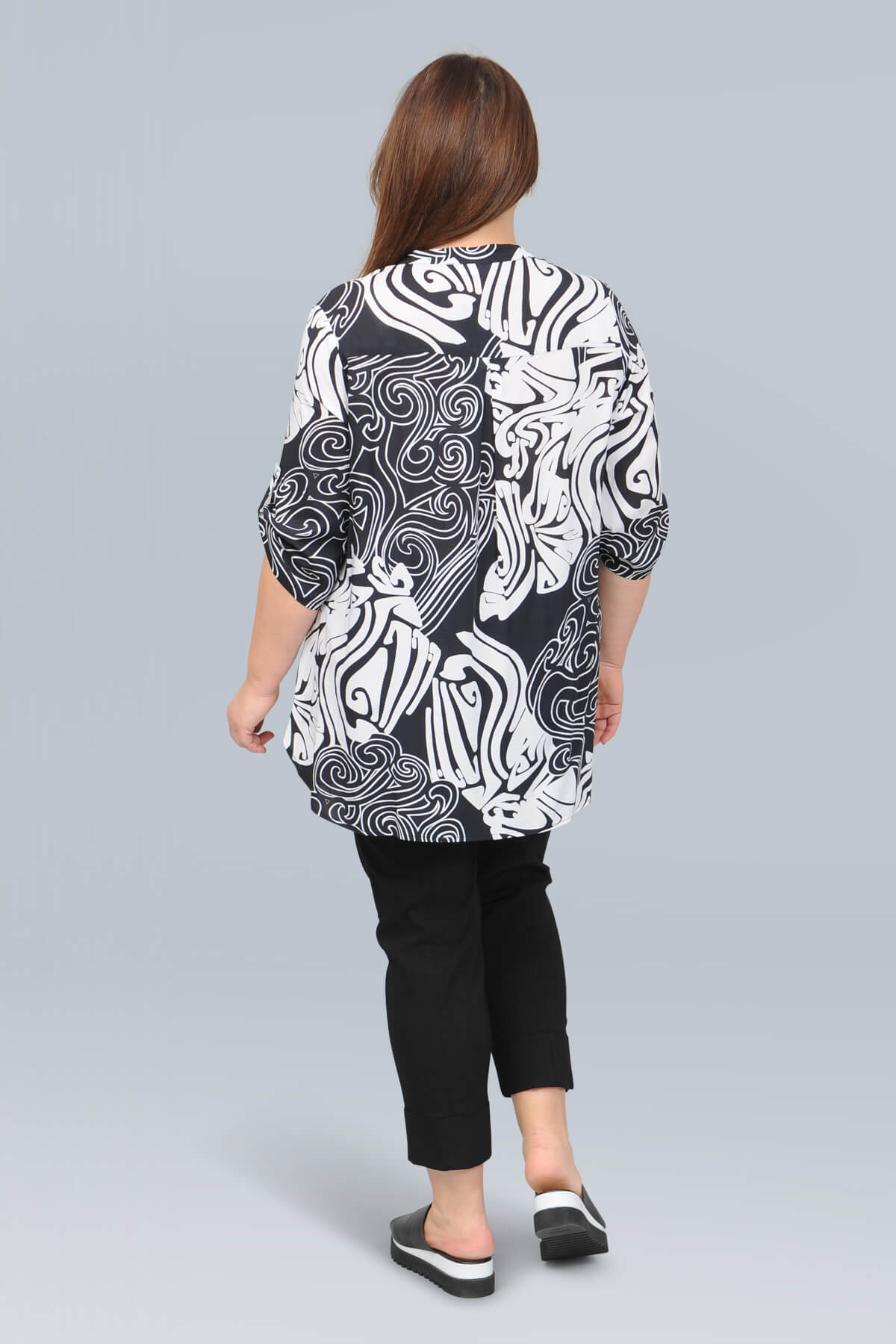 Doris Streich swirl tunic - black/white