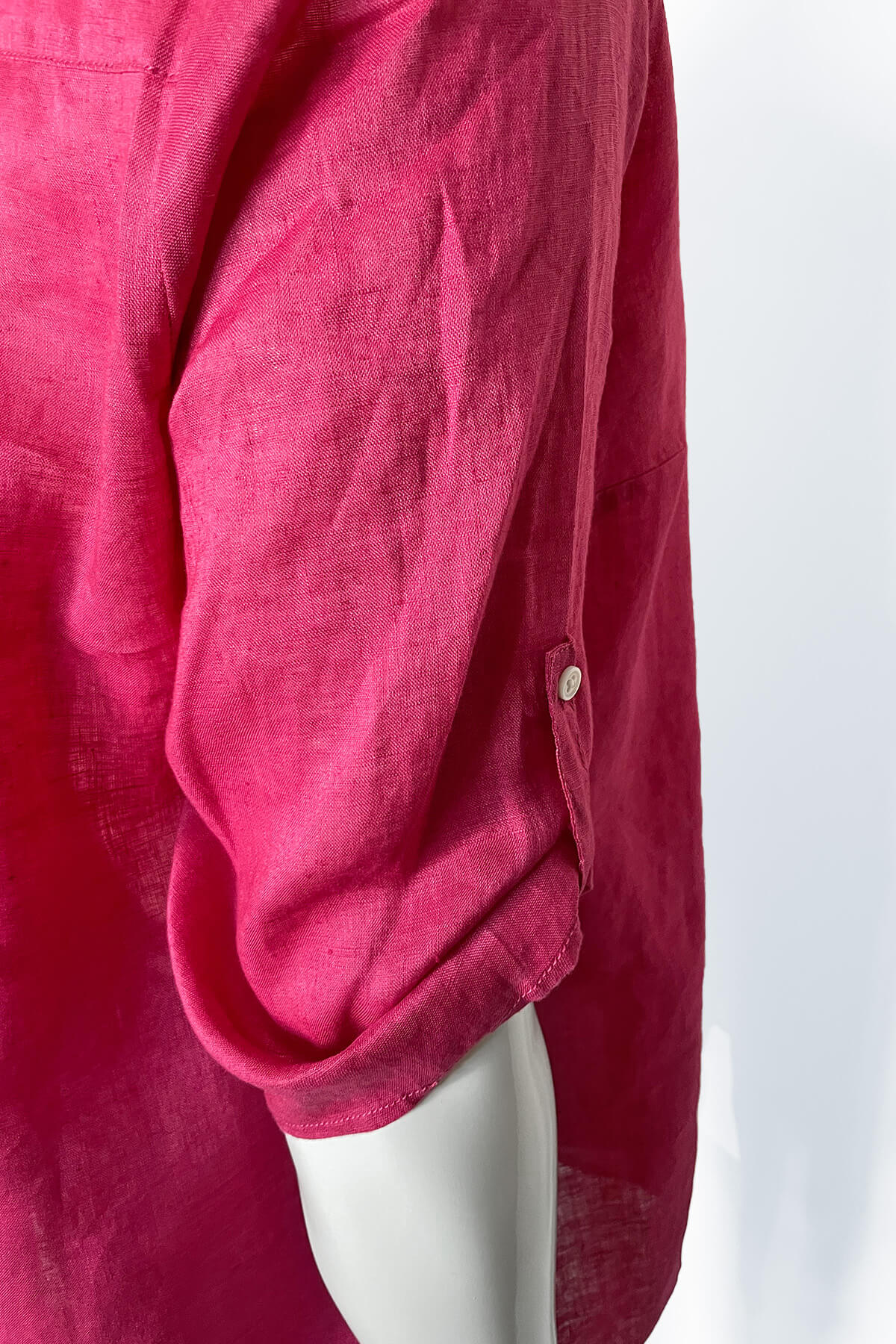 Doris Streich v neck linen tunic – pink (fuchsia) | Bakou