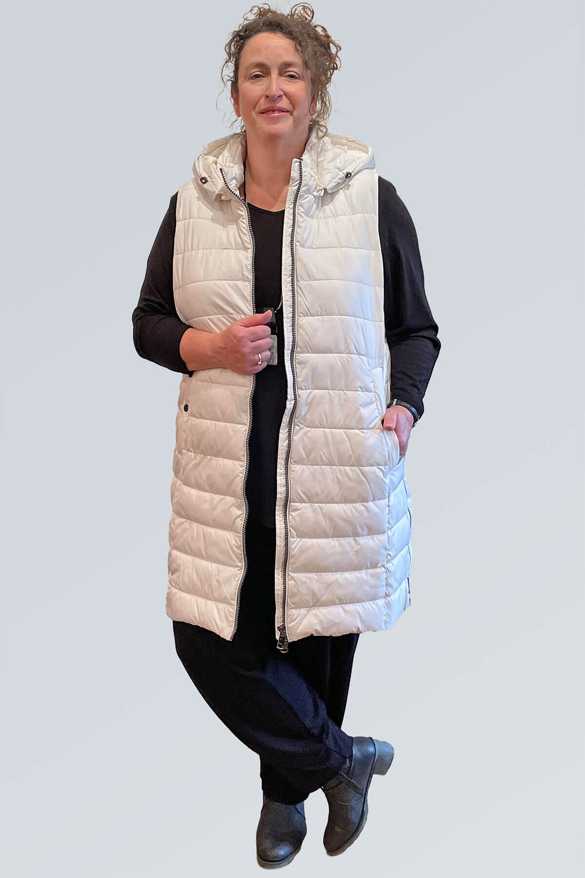 white long gilet womens