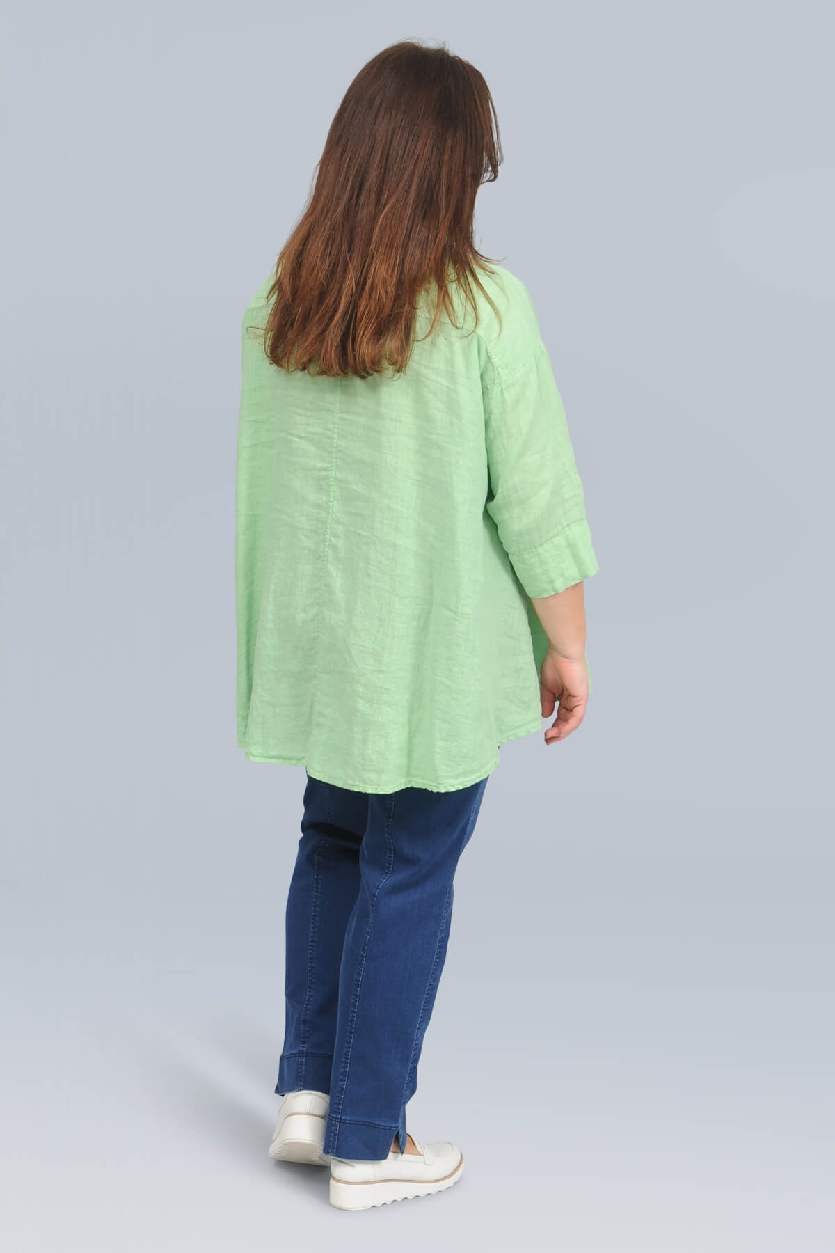 Grizas 'uneven' linen shirt - green sorbet