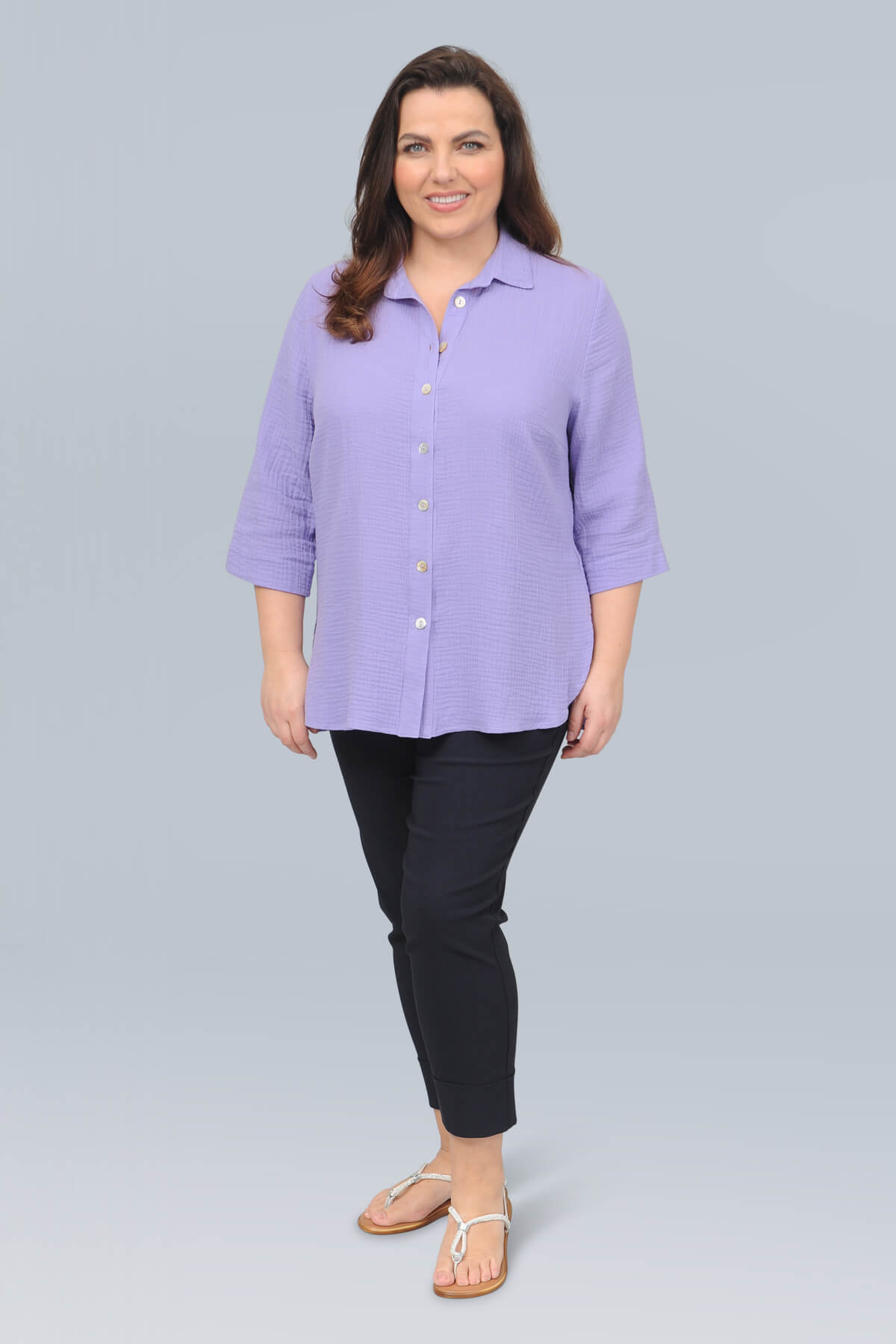 K J Brand 'waffle' shirt - lilac