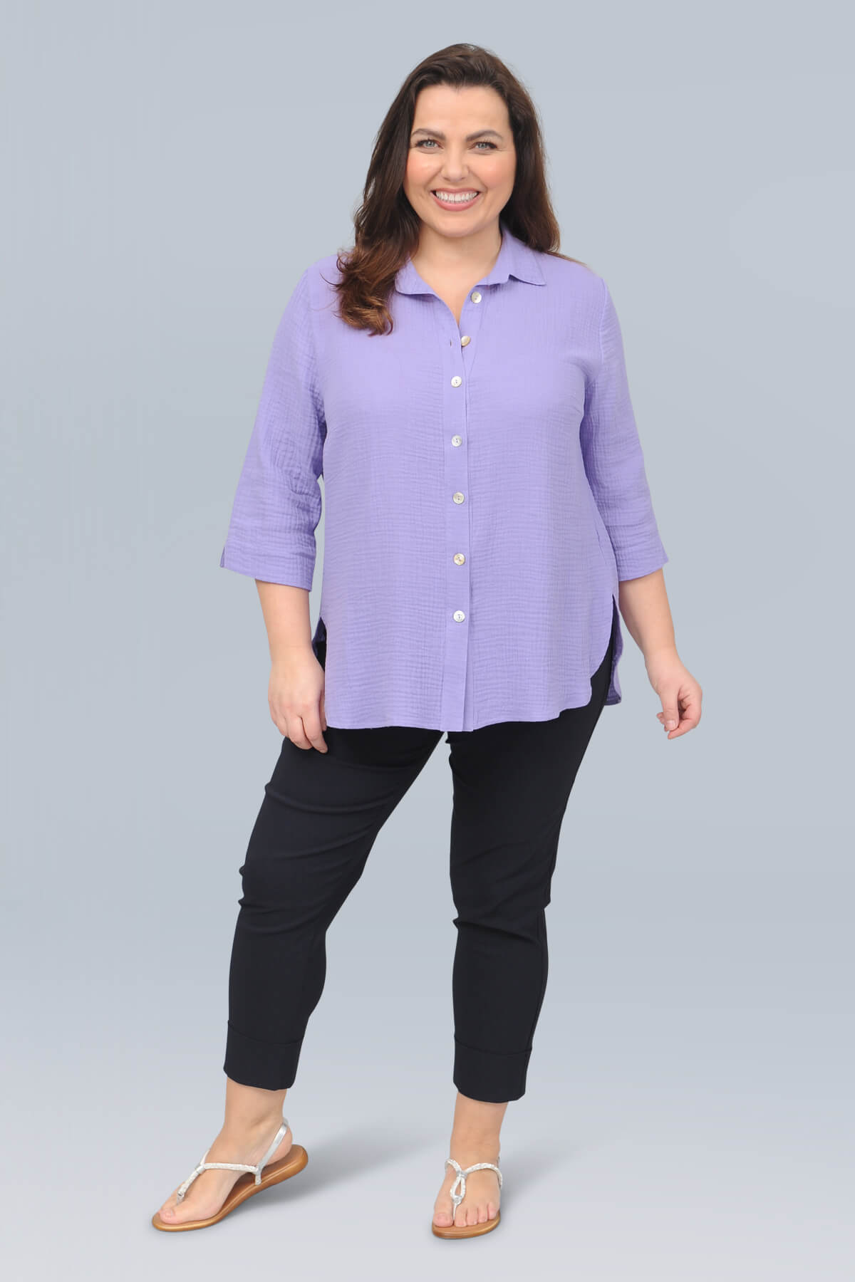 K J Brand 'waffle' shirt - lilac