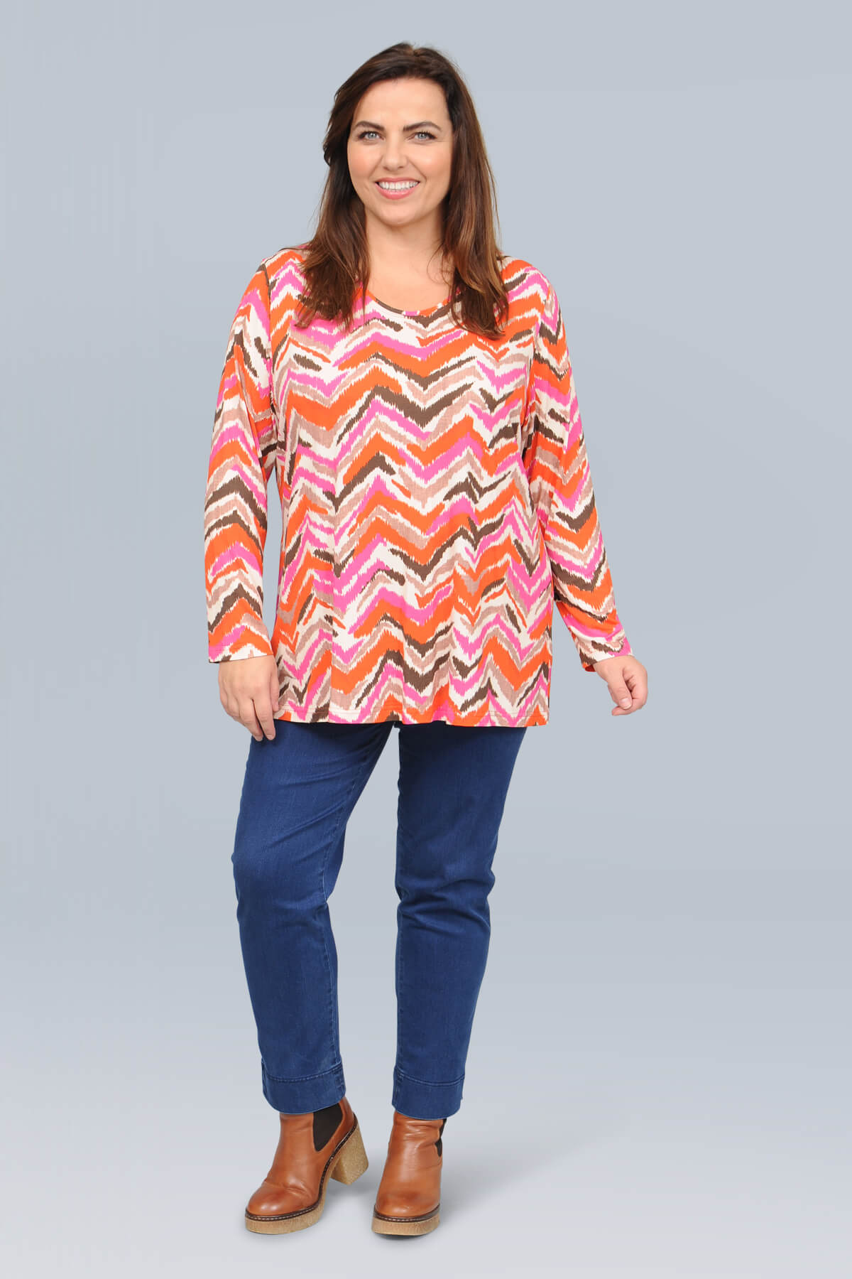 KJ Brand zig zag top - multi