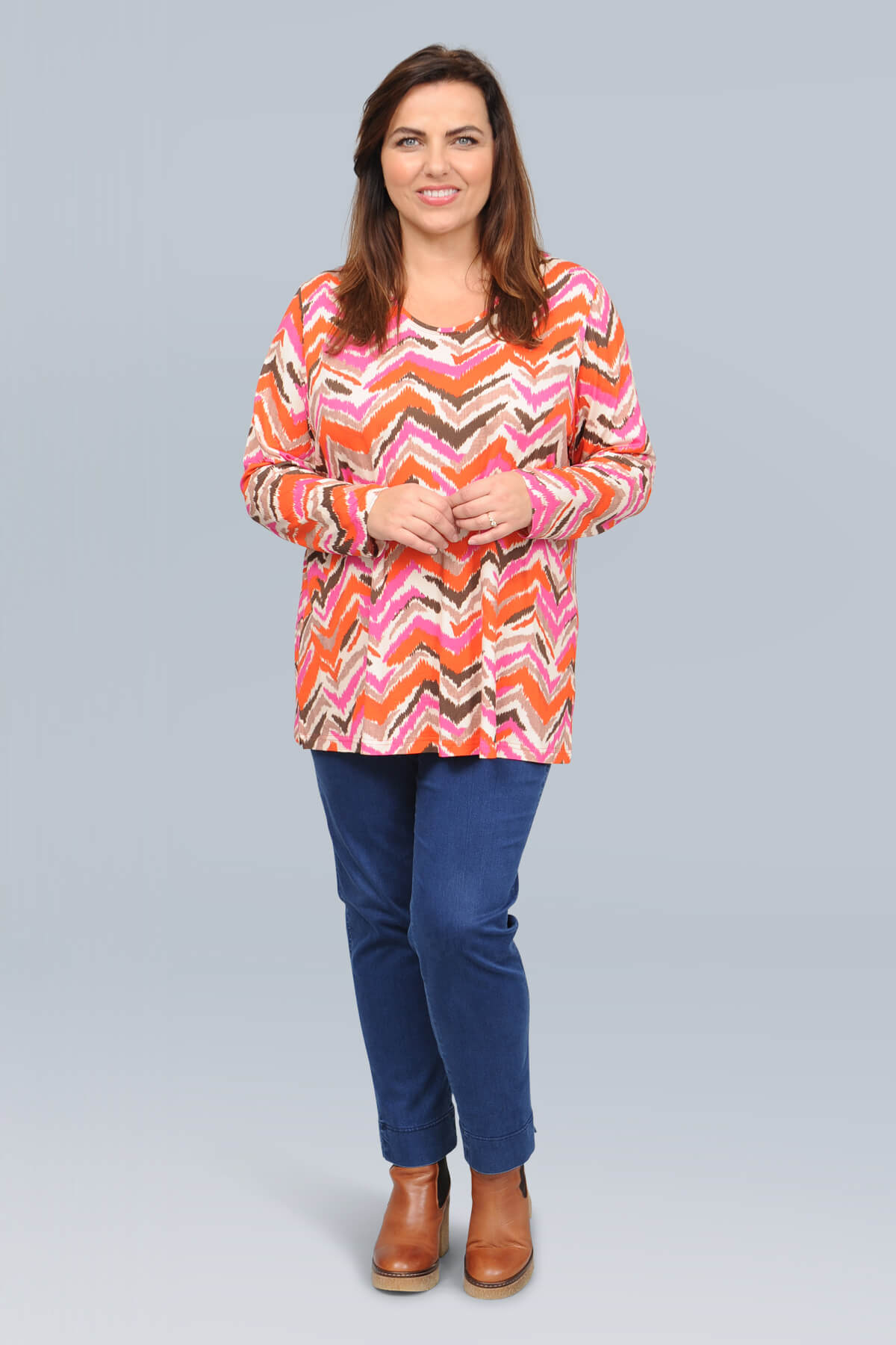 KJ Brand zig zag top - multi