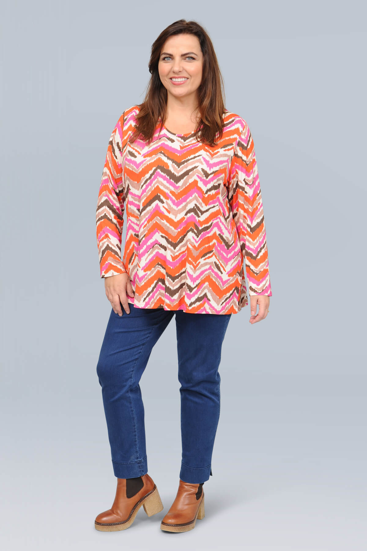 KJ Brand zig zag top - multi