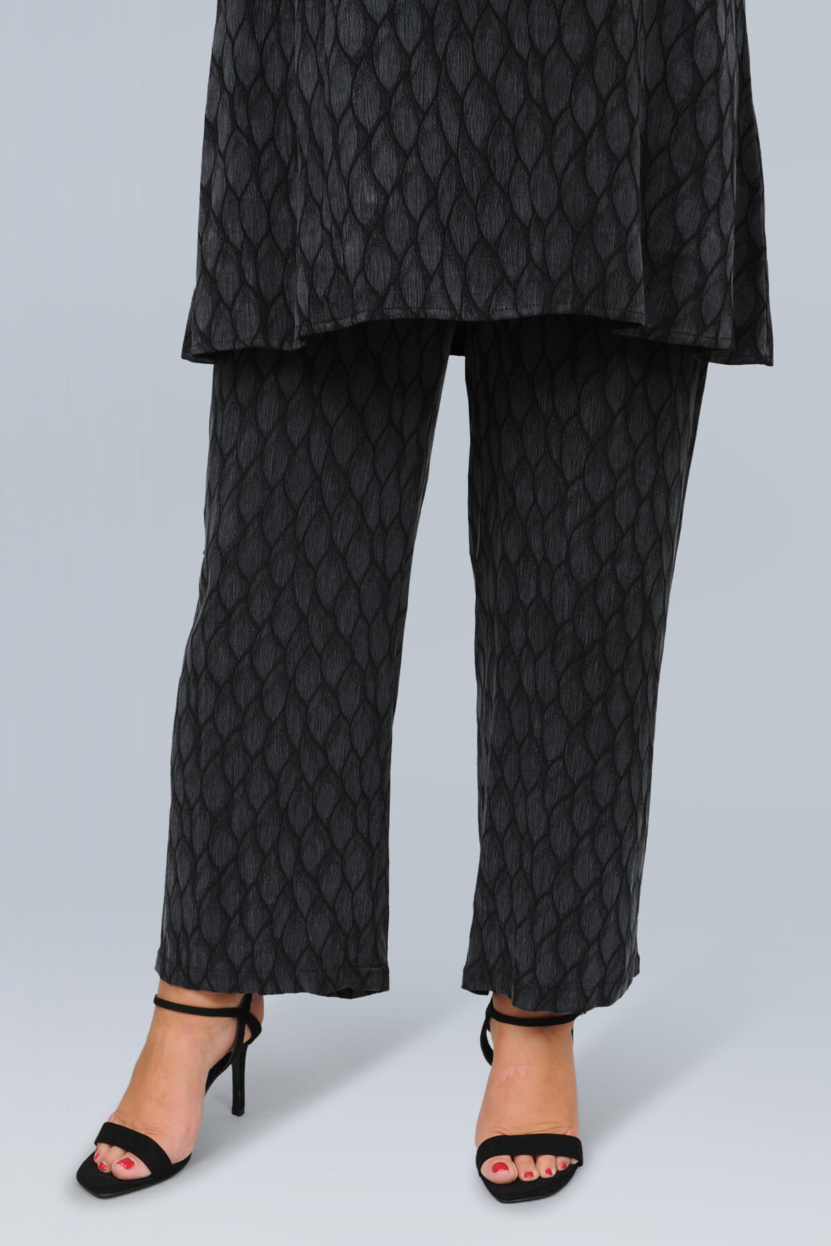 Mona Lisa cupro 'leaf' trousers - charcoal