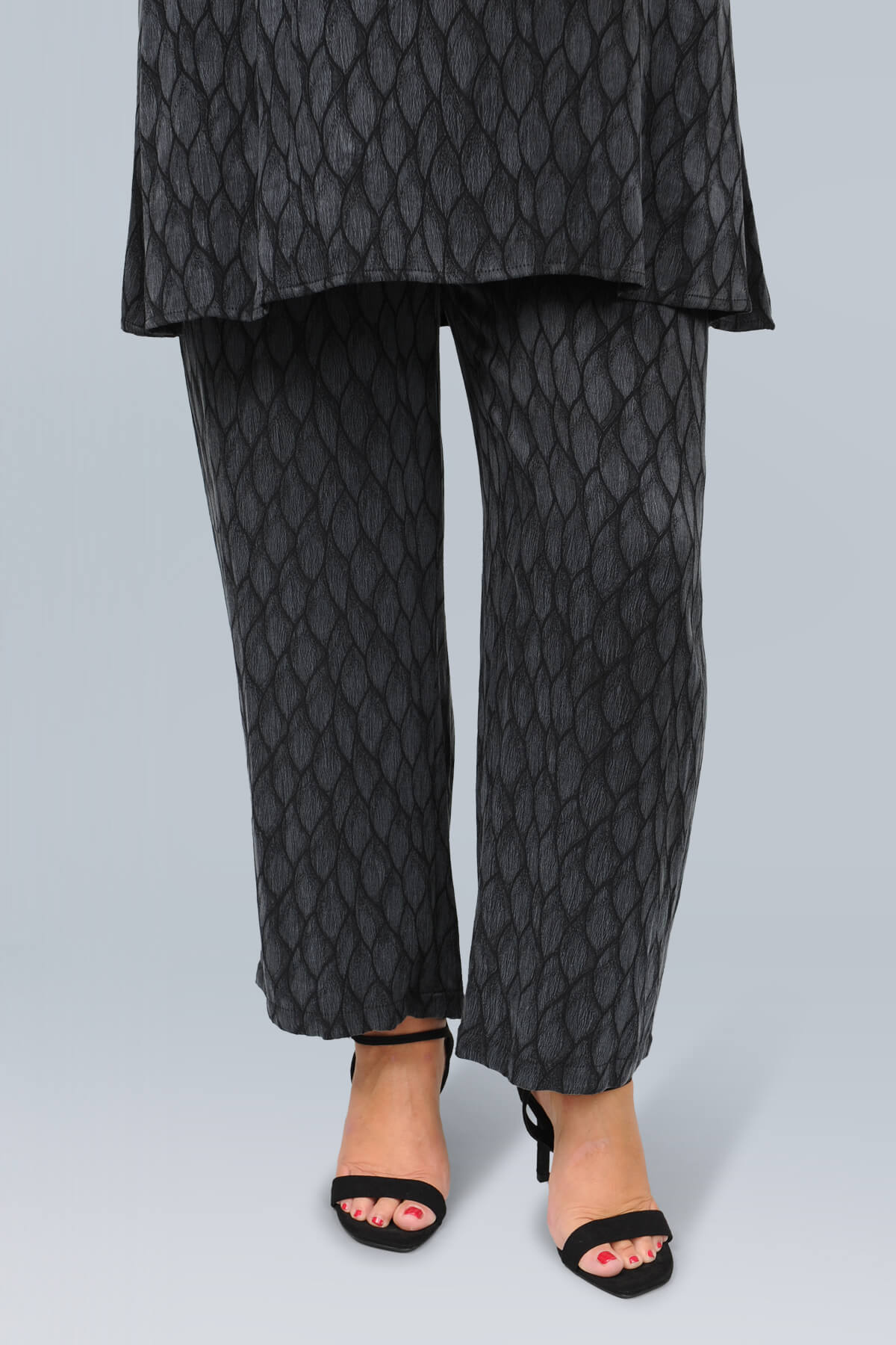 Mona Lisa cupro 'leaf' trousers - charcoal