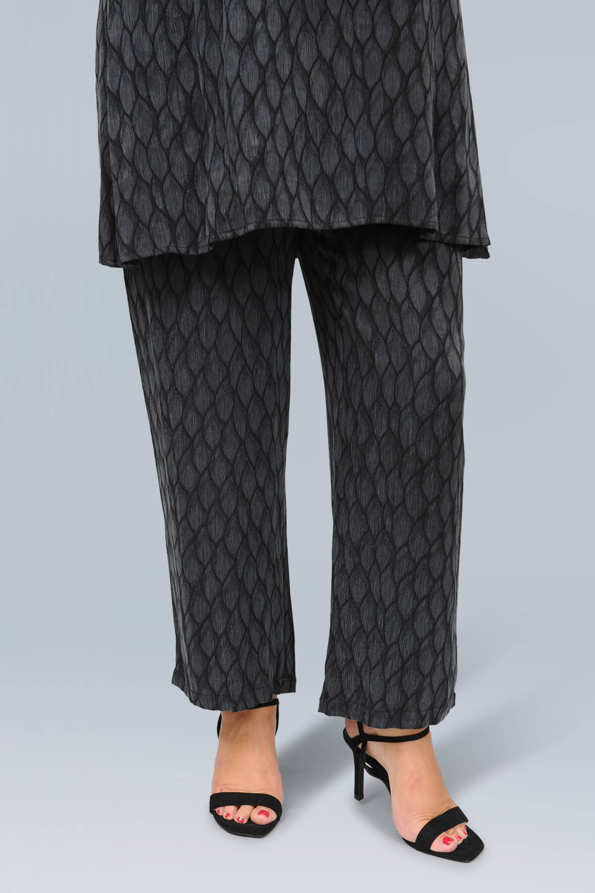 Mona Lisa cupro 'leaf' trousers - charcoal