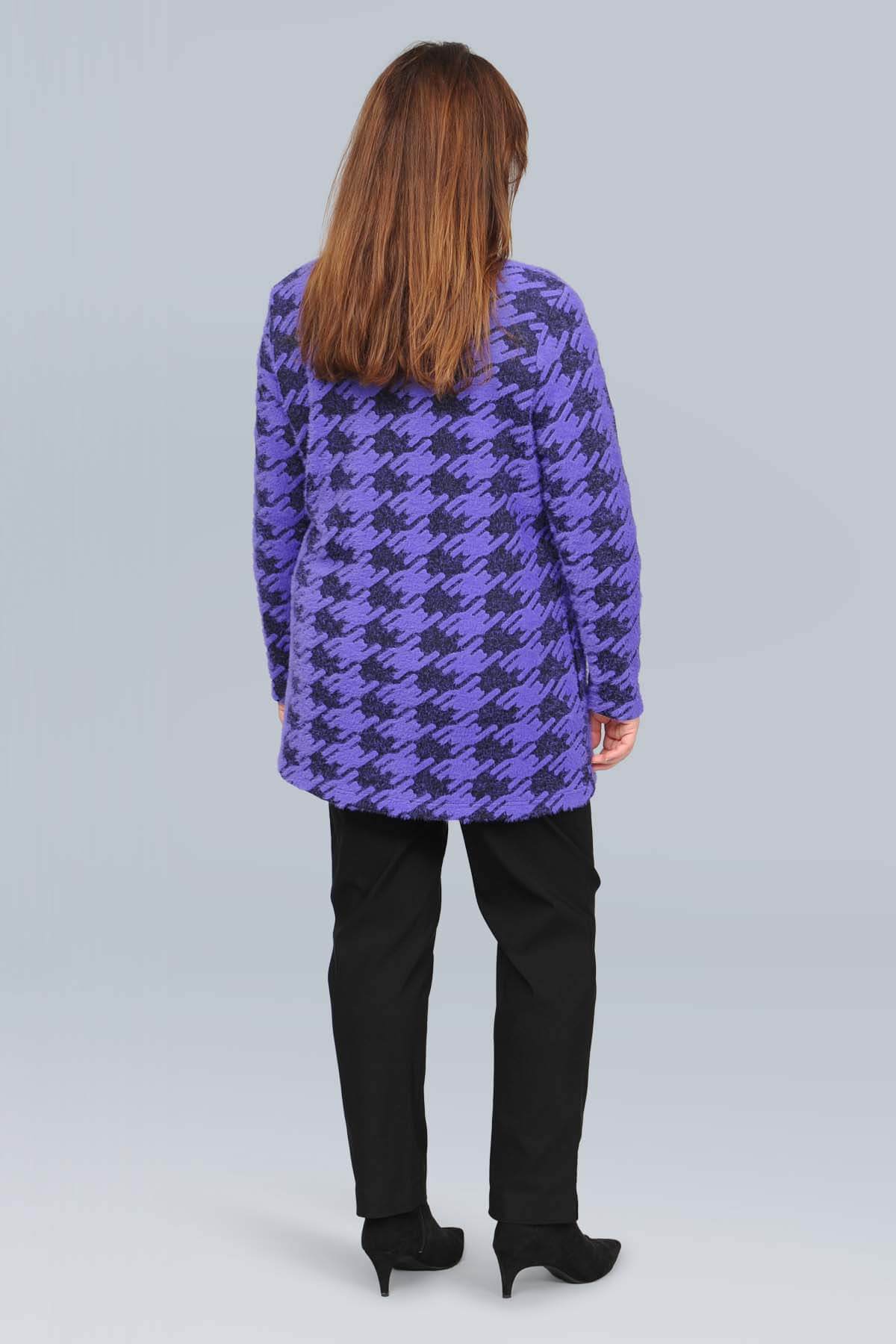 Mona Lisa dogtooth jacket/cardi - purple/black