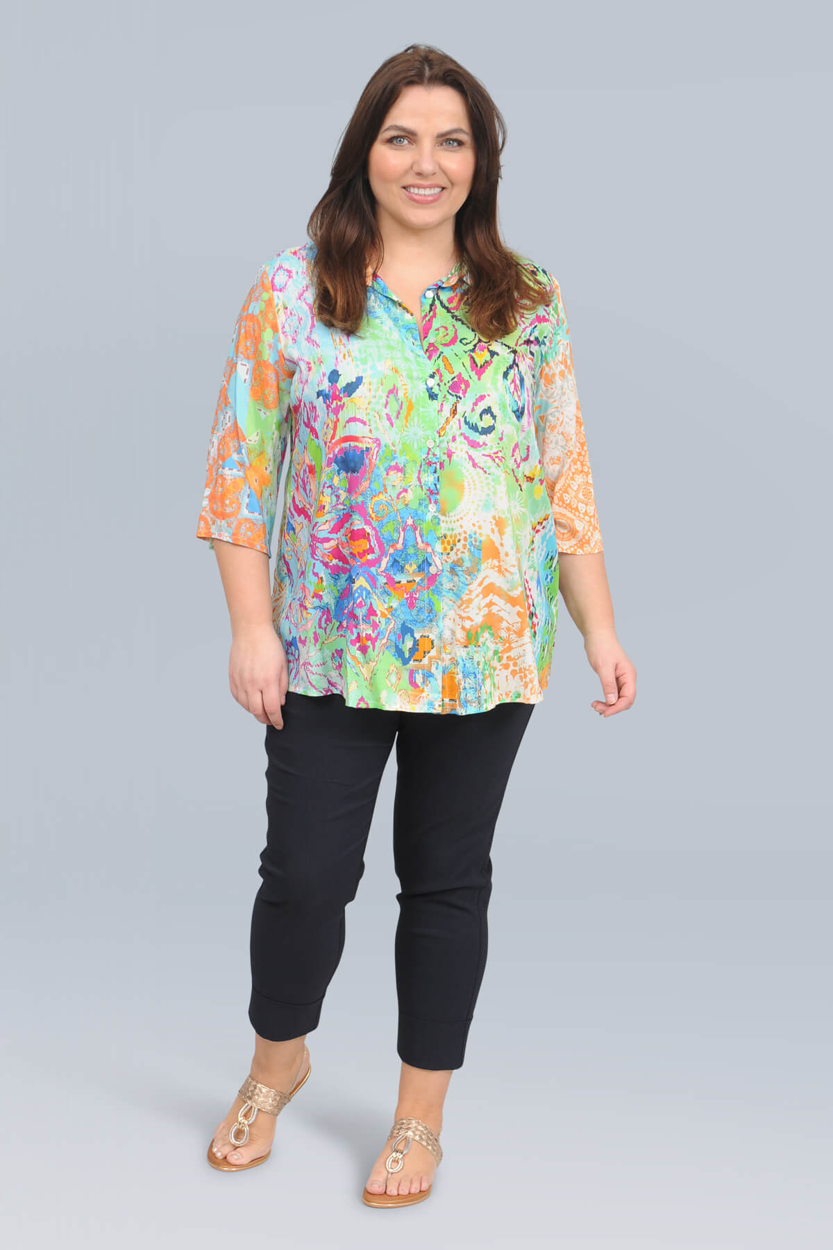 Orientique digital print shirt – pastels | Bakou